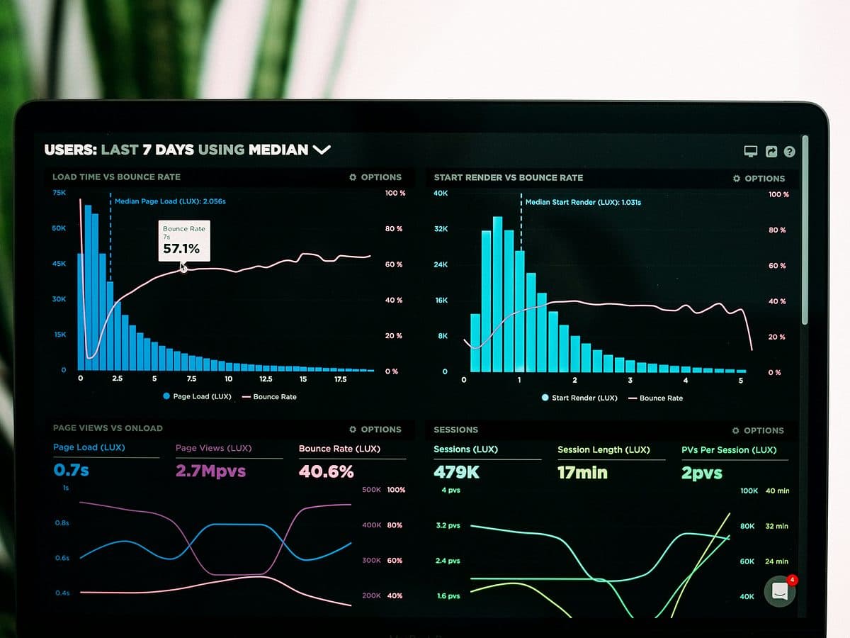 Analytics dashboard showing usage metrics
